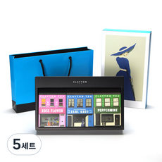 클레이튼티 빌리지 선물세트 2호 + 쇼핑백, 얼그레이 2g x 5p + 페퍼민트 1g x 5p + 로즈플라워 1g x 5p, 5세트
