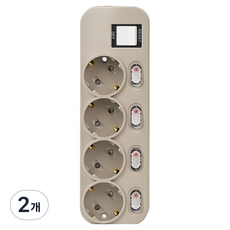 Turnon Milk Tap 4孔延長線, 摩卡拿鐵, 2.5m, 2個