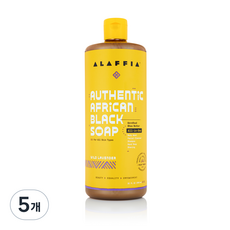 [쿠팡수입] 알라피아 어센틱 아프리칸 블랙솝 올인원 바디워시 와일드 라벤더, 950ml, 5개