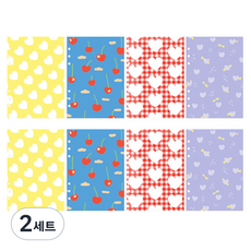 lucalab 6孔補充內頁圖案紙封面愛心 4種*2入組, 2套
