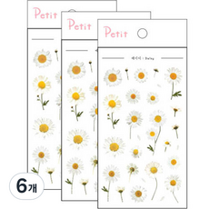Petit 壓花雛菊設計貼紙 DA5555, 混合顏色, 6個