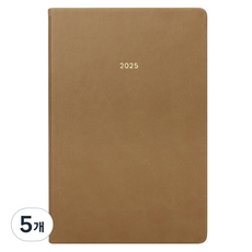 페이퍼리안 2025년 애티튜드 B6 PU 위클리 플래너, 프렌치 베이지, 5개