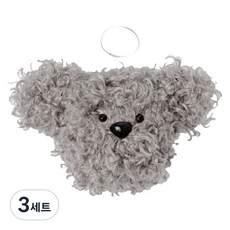 푸들 모루 멍멍 강아지 인형 키링 DIY패키지, 6연그레이, 3세트