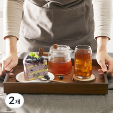 코멧 홈 직사각 애쉬 핸들 트레이, 우드, 2개 우드, 2개