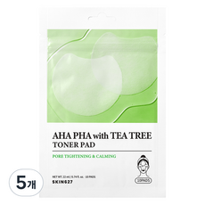스킨627 아하파하 위드 티트리 토너 패드 22ml, 5개, 10매입