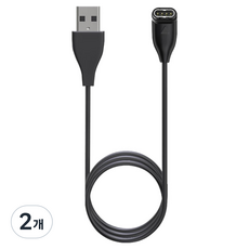 HOHOO A型數據線 擴充底座充電埠 Garmin充電 L型接頭 手錶快速充電器, 黑色, 2個, 1m