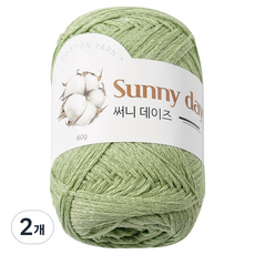 Knitt Sunny Days 閃亮棉質編織線 60g, 14 淺綠, 2個