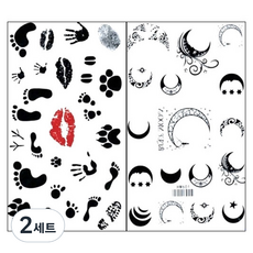 PARTY COSTUME 中型紋身貼紙 HM600HM601, 混合顏色, 2套