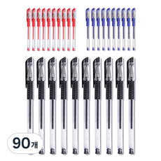 O-ON MiWi 凝膠墨水筆 0.5mm, 紅色, 藍色, 黑色, 90個