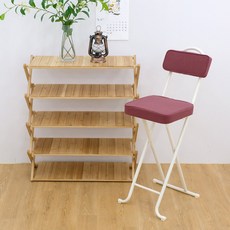 밴프 패브릭 접이식 홈바체어 아일랜드식탁의자, 레드, 1개