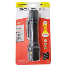 SOLIDLINE SL10 塑鋼可調焦手電筒 750流明 35小時運行時間 防塵防水, 黑色, 1個