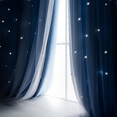 벨리안 무타공 벨크로 별빛 레이스 암막 커튼