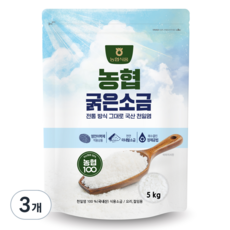 농협식품 천일염 굵은소금, 5kg, 3개