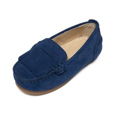 LA STELLA 兒童麂皮皮革流蘇樂福鞋