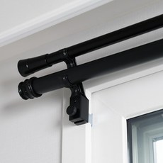 Lifegd100 免釘安裝 免鑽孔掛環 窗簾桿用 10 x 14 cm, 黑色, 2個