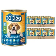 IQ Dog 聰明狗 成犬型 聰明狗罐頭, 雞肉 + 米口味, 400g, 48罐