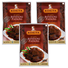 KOKITA Bumbu Rendang Padang 巴東牛肉調理包, 60g, 3包