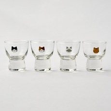 모던하우스 L 뚱냥이 굽있는 소주잔 4종 세트 50ml, 메이어, 1세트