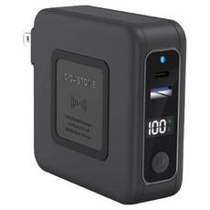 GIGASTONE 立達 4 in 1 無線充電行動電源 10000mAh, Type-C PD3.0 + USB-A QC3.0充電器, QP-10200B, Black