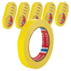 iQIHAN Dada 彩色紙膠帶 黃色 15 mm x 20 m, 24個