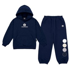 볼컴키즈 아동용 에센셜 스톤 로고 후디 상의 + 하의 세트 VJPTSUD35013