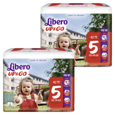 Libero 麗貝樂 Up&Go敢動褲/尿布 10~14kg, 5號, 84片