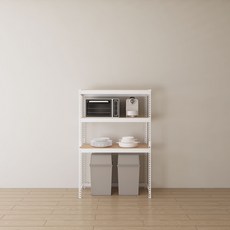 스피드랙 국내 제조 하단오픈형 세탁기 건조기 철제 선반, 화이트, 3.5단