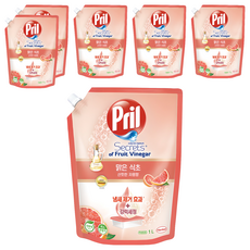 프릴 맑은 식초 산뜻한 자몽향 주방세제, 1L, 6개