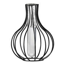 Zero Home 現代室內裝飾花瓶 鐵線試管花瓶, 黑色