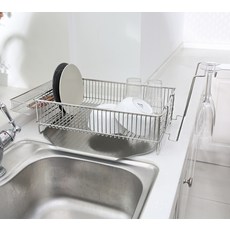 4BNK 新款全不鏽鋼304碗盤瀝水架, 銀色, 1個, 1欄