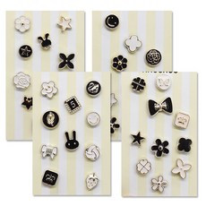 方式胸針按鈕套裝 4 x 10p, 混色, 1套