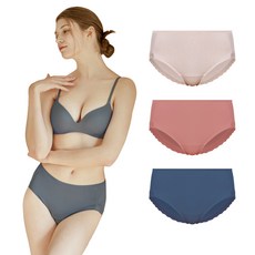 물랑루즈 여성용 온러브 노라인 레이스 맥시 팬티 3종 세트