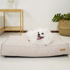 개과천선 강아지 치프 사각 방석, 라이트 베이지, 1개