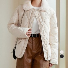 ALPHASHOE 女款毛領絎縫鋪棉外套