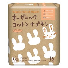 Cotton labo 丸三 有機棉護墊 無翼, 1套, 16片, 25.5cm