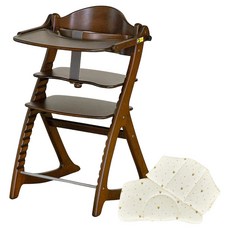 야마토야 스쿠스쿠GL 유아 트레이 + 쿠션 세트 고객직접설치, 다크브라운(트레이), 플라워(쿠션)