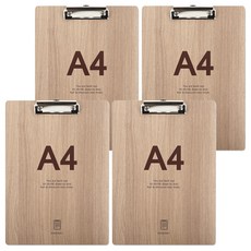 POPO FANCY 簡約木質夾板筆 A4, 4個, 混合顏色