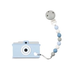 Sweet Lil' Monster 怪獸寶貝 咬咬珠相機固齒器 奶嘴鏈, 100%食用級矽膠, 無BPA, 適用於3個月以上, 復刻版相機, 1個