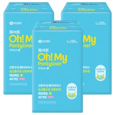 화이트 오마이 코튼쿠션 라이너, 롱, 40개입, 3개