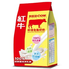 RED COW 紅牛 即溶全脂奶粉，100%純乳含量，紐西蘭純淨乳源, 500g, 1包