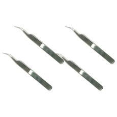 Vitus鑷子/睫毛延長材料/睫毛延長鑷子（銀色）, ST-17, 4個