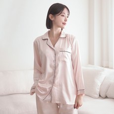 어나더디 샤무즈 실크 라이크 긴팔 잠옷