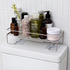 spider loc 簡約黏貼式馬桶上方置物架, 銀色, 1個