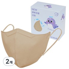 WHALE MASK 素色透氣立體防塵口罩 MS號, 30枚入, 2個, 深米色