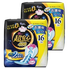 elleair 艾黎艾爾 elis 愛麗思 超安心衛生棉 夜用, 40cm, 16片, 2包