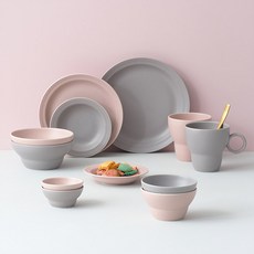 BOWLBOWL 韓國製 Bowl Bowl Vintage 雙人家用韓式餐具12件組, 飯碗+湯碗+馬克杯+醬料碗+點心碗+點心盤+中型點心盤, 1套