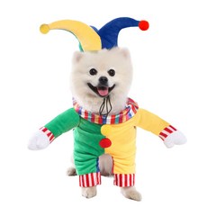 Wavy Days寵物萬聖節彩虹立體小丑服裝, 1個, 混搭色