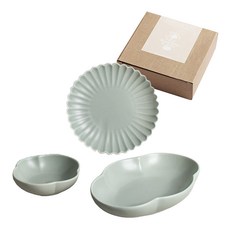 Syracuse CHINA Nature 霧面單人西餐餐具3件組, 自然灰, 1套, 圓盤 23cm + 小菜碗 14cm + 橢圓碗 23.5cm