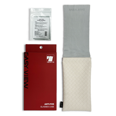 EASYVIEW 防霧一體成型皮革眼鏡盒 + 防霧補充用眼鏡布組合