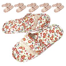 格紋絎縫棉質室內拖鞋, 10號, 6組